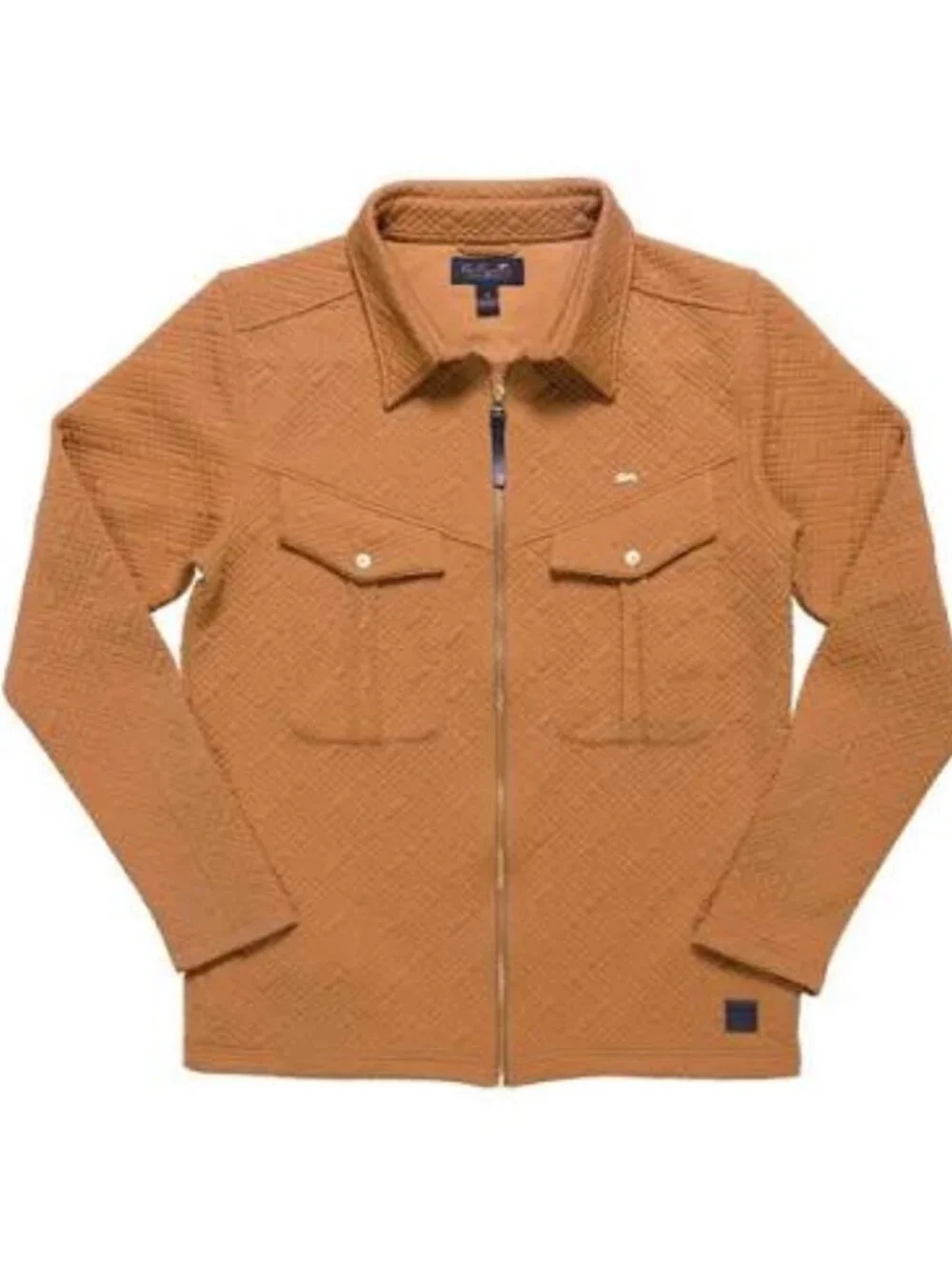 A.TIZIANO Verne Quilted Knit Zip Jacket Mens 2X Bronze Quad Pockets Rabbit Pin